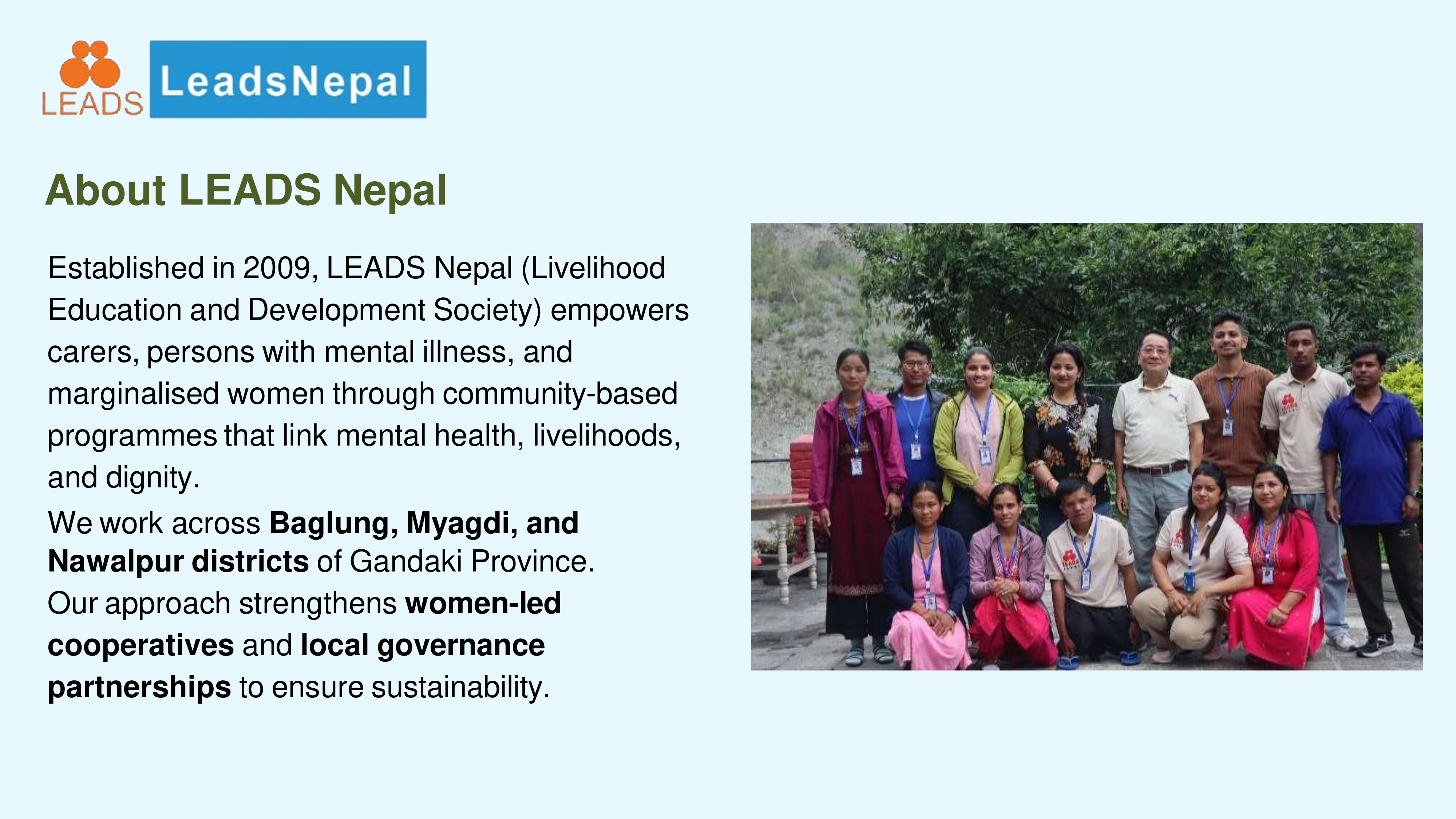 LEADS Nepal Slide 2